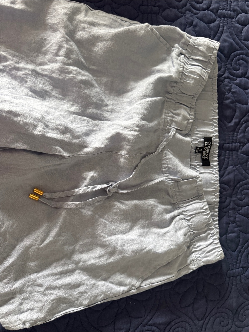 Ellen Tracy Pale blue linen Drawstring shorts
